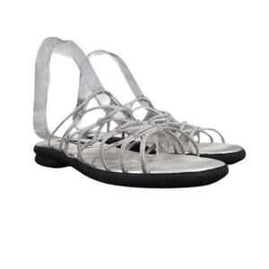 Cabin Creek Shoes Womens 6 Sandal Fashion Slip On Strappy Metallic Elastic Retro